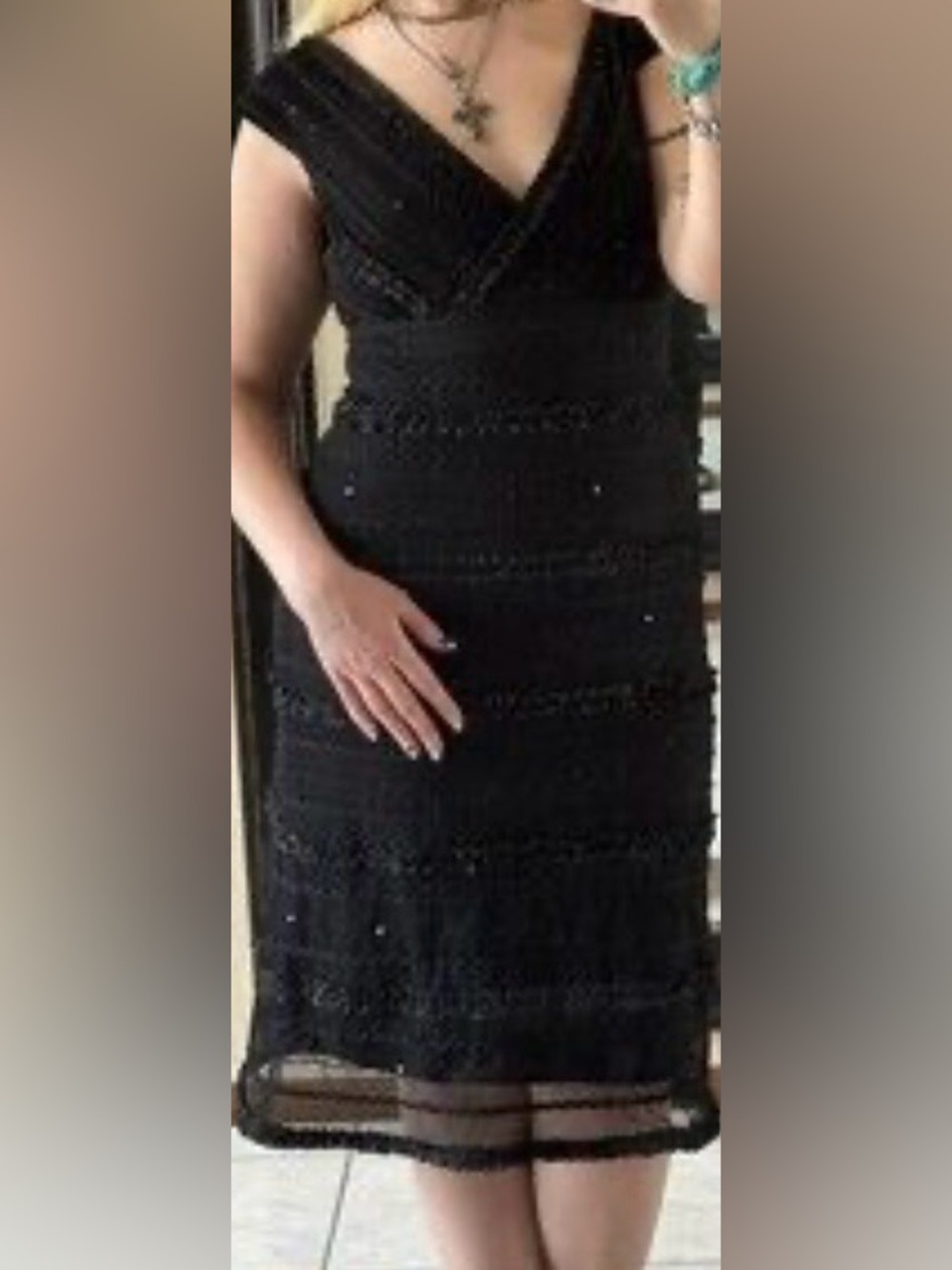 629. Tadashi Too Black Evening Dress